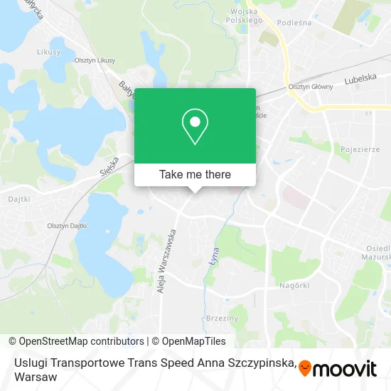 Карта Uslugi Transportowe Trans Speed Anna Szczypinska