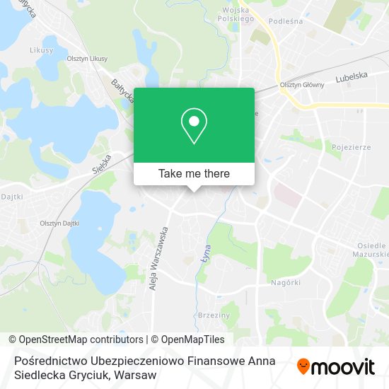 Pośrednictwo Ubezpieczeniowo Finansowe Anna Siedlecka Gryciuk map