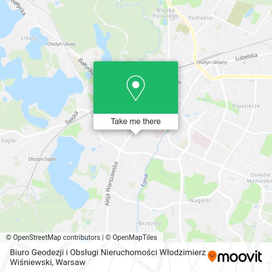 Карта Biuro Geodezji i Obsługi Nieruchomości Włodzimierz Wiśniewski