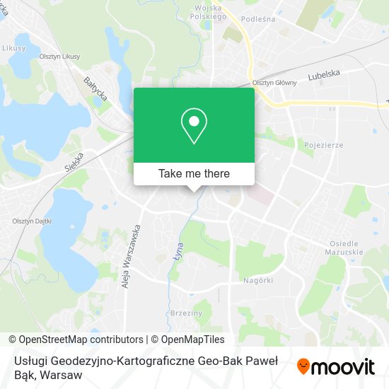 Usługi Geodezyjno-Kartograficzne Geo-Bak Paweł Bąk map