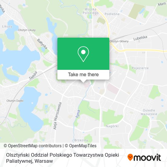 Olsztyński Oddział Polskiego Towarzystwa Opieki Paliatywnej map