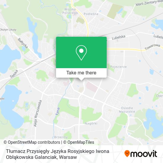 Tłumacz Przysięgły Języka Rosyjskiego Iwona Obłąkowska Galanciak map