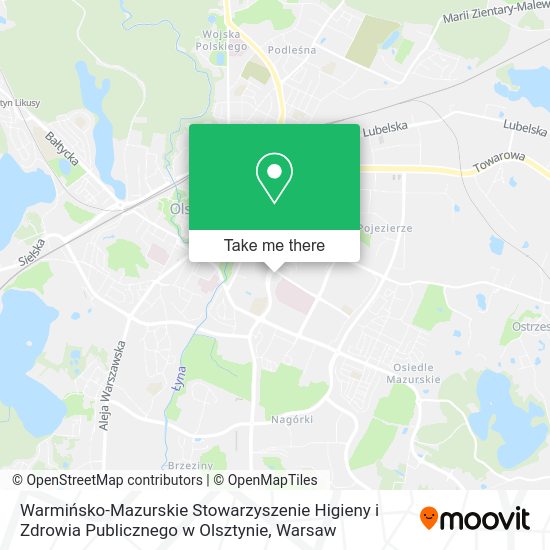 Warmińsko-Mazurskie Stowarzyszenie Higieny i Zdrowia Publicznego w Olsztynie map