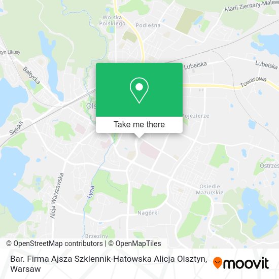 Bar. Firma Ajsza Szklennik-Hatowska Alicja Olsztyn map