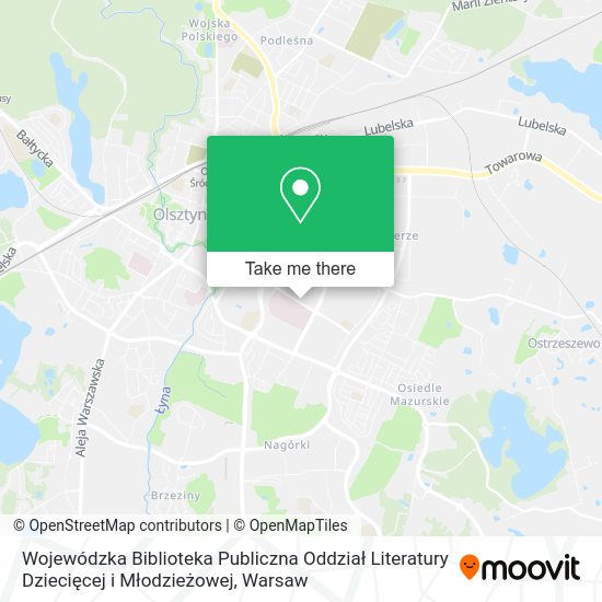 Карта Wojewódzka Biblioteka Publiczna Oddział Literatury Dziecięcej i Młodzieżowej