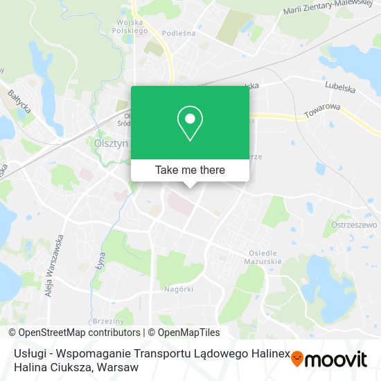 Карта Usługi - Wspomaganie Transportu Lądowego Halinex Halina Ciuksza