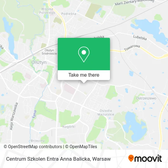 Карта Centrum Szkolen Entra Anna Balicka