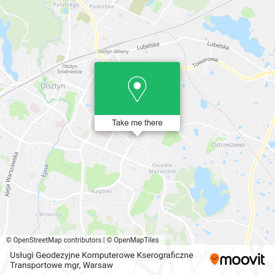 Карта Usługi Geodezyjne Komputerowe Kserograficzne Transportowe mgr