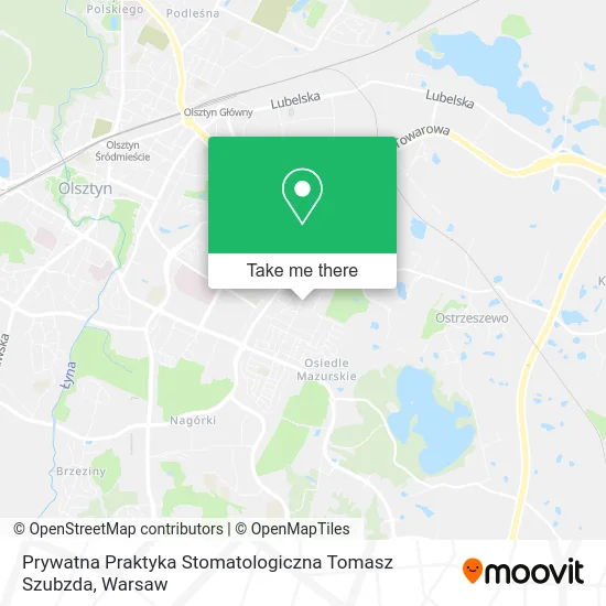 Карта Prywatna Praktyka Stomatologiczna Tomasz Szubzda