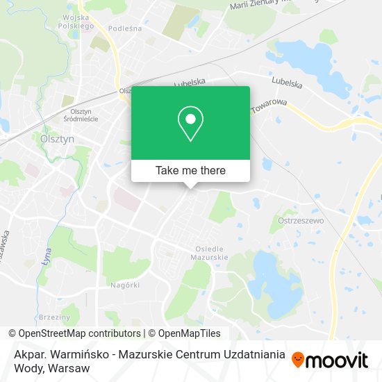 Akpar. Warmińsko - Mazurskie Centrum Uzdatniania Wody map