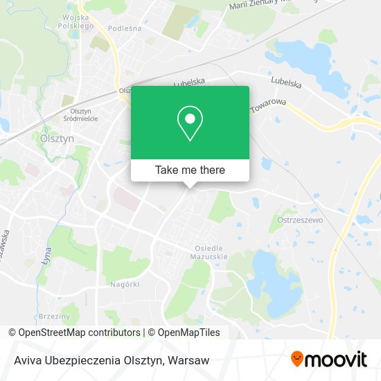 Карта Aviva Ubezpieczenia Olsztyn