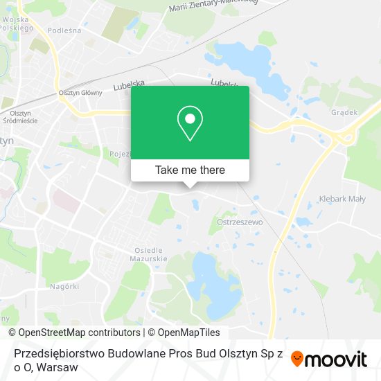 Przedsiębiorstwo Budowlane Pros Bud Olsztyn Sp z o O map