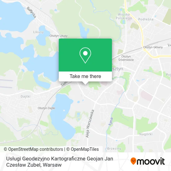 Карта Usługi Geodezyjno Kartograficzne Geojan Jan Czesław Zubel