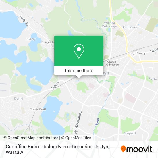 Geooffice Biuro Obsługi Nieruchomości Olsztyn map