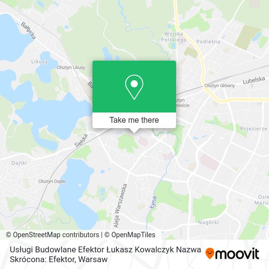 Usługi Budowlane Efektor Łukasz Kowalczyk Nazwa Skrócona: Efektor map