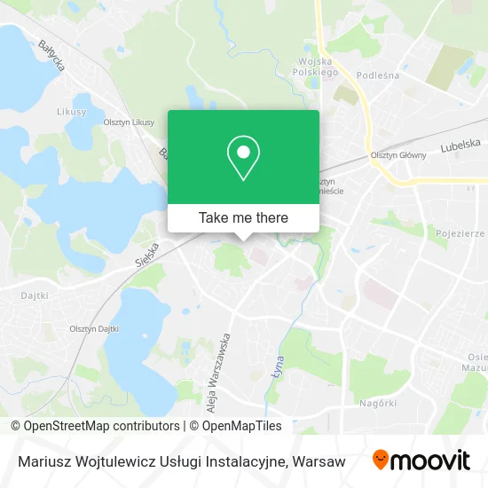 Карта Mariusz Wojtulewicz Usługi Instalacyjne