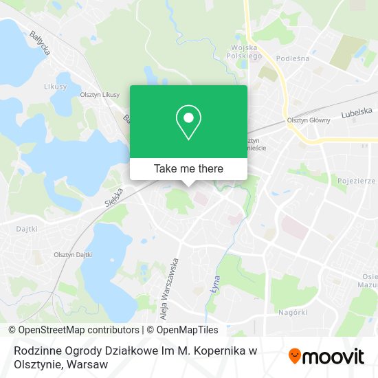 Rodzinne Ogrody Działkowe Im M. Kopernika w Olsztynie map