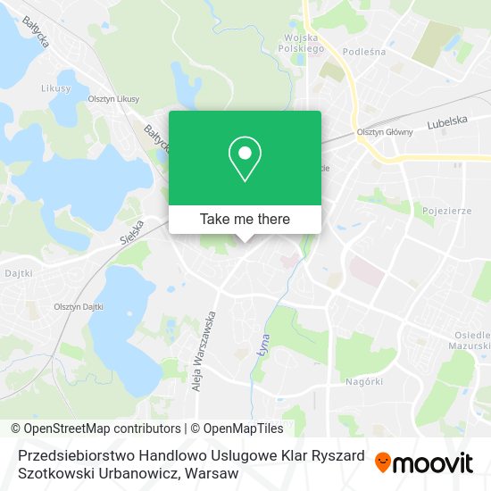 Przedsiebiorstwo Handlowo Uslugowe Klar Ryszard Szotkowski Urbanowicz map