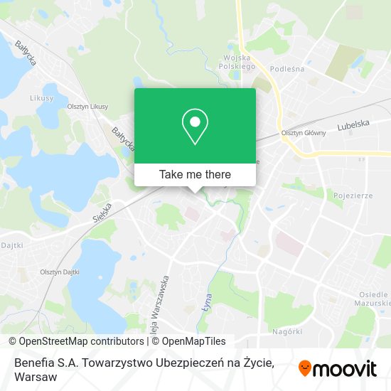 Benefia S.A. Towarzystwo Ubezpieczeń na Życie map