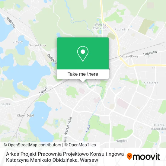 Arkas Projekt Pracownia Projektowo Konsultingowa Katarzyna Manikało Obidzińska map