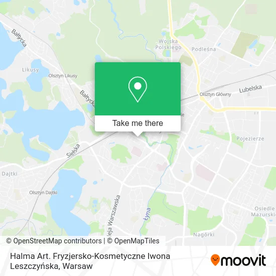 Карта Halma Art. Fryzjersko-Kosmetyczne Iwona Leszczyńska