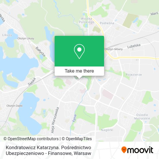 Kondratowicz Katarzyna. Pośrednictwo Ubezpieczeniowo - Finansowe map