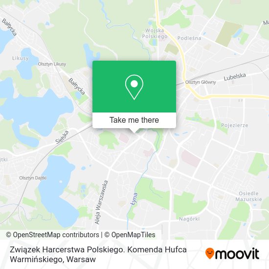 Związek Harcerstwa Polskiego. Komenda Hufca Warmińskiego map