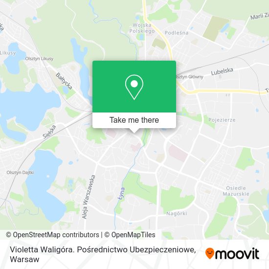 Violetta Waligóra. Pośrednictwo Ubezpieczeniowe map