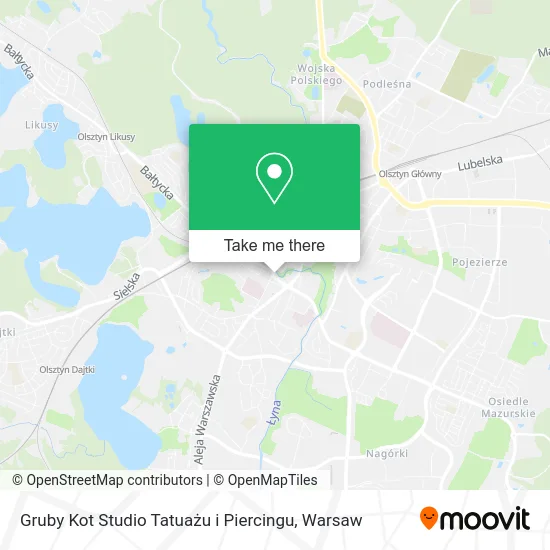 Карта Gruby Kot Studio Tatuażu i Piercingu
