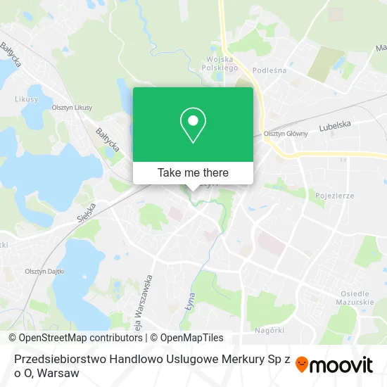 Карта Przedsiebiorstwo Handlowo Uslugowe Merkury Sp z o O