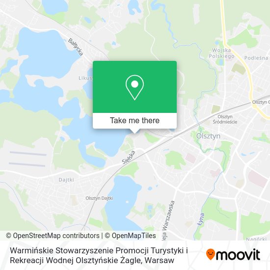 Warmińskie Stowarzyszenie Promocji Turystyki i Rekreacji Wodnej Olsztyńskie Żagle map