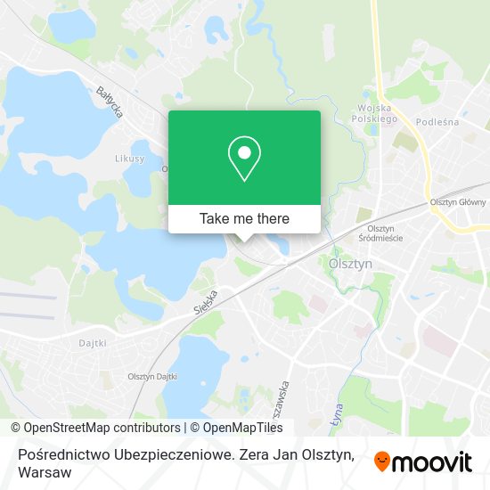 Pośrednictwo Ubezpieczeniowe. Zera Jan Olsztyn map