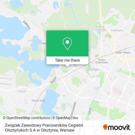 Związek Zawodowy Pracowników Cegielni Olsztyńskich S A w Olsztynie map