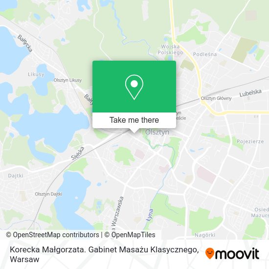 Korecka Małgorzata. Gabinet Masażu Klasycznego map