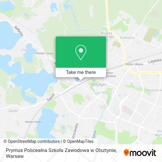 Prymus Policealna Szkoła Zawodowa w Olsztynie map