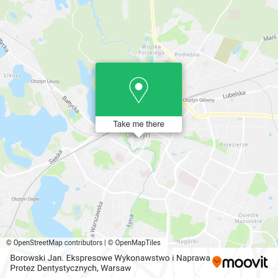 Карта Borowski Jan. Ekspresowe Wykonawstwo i Naprawa Protez Dentystycznych