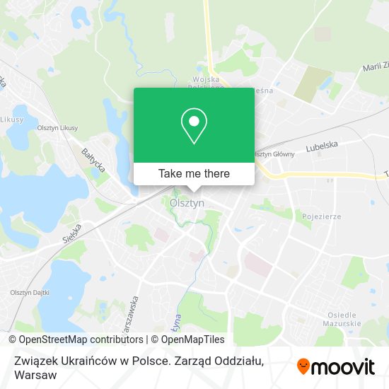 Związek Ukraińców w Polsce. Zarząd Oddziału map