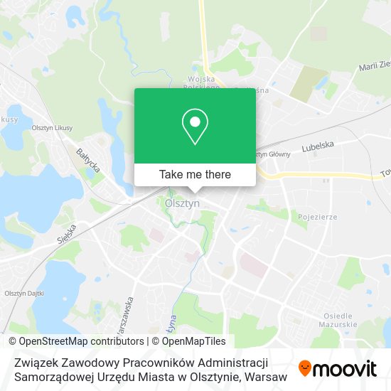 Związek Zawodowy Pracowników Administracji Samorządowej Urzędu Miasta w Olsztynie map