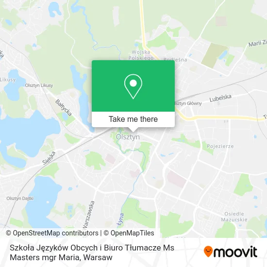 Szkoła Języków Obcych i Biuro Tłumacze Ms Masters mgr Maria map