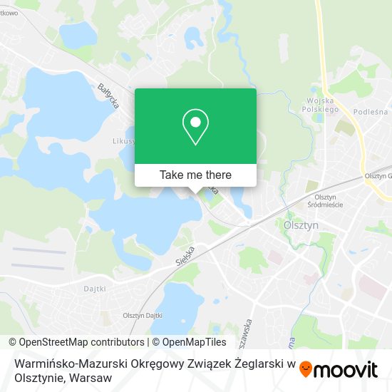 Warmińsko-Mazurski Okręgowy Związek Żeglarski w Olsztynie map