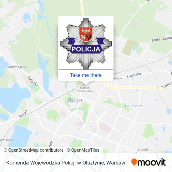 Карта Komenda Wojewódzka Policji w Olsztynie