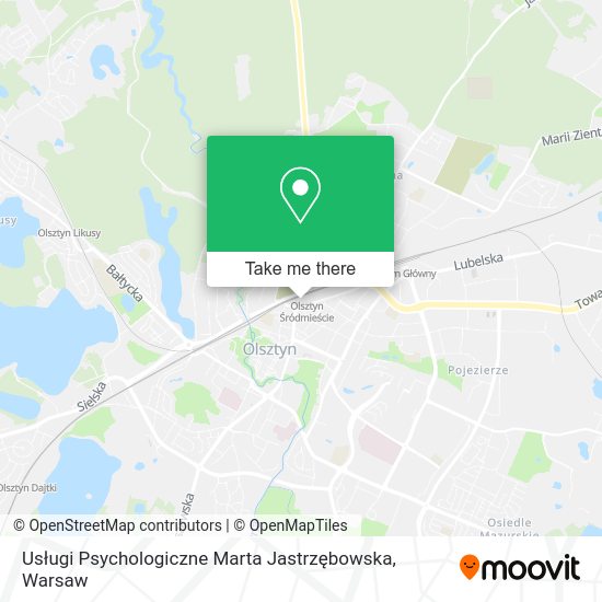 Usługi Psychologiczne Marta Jastrzębowska map