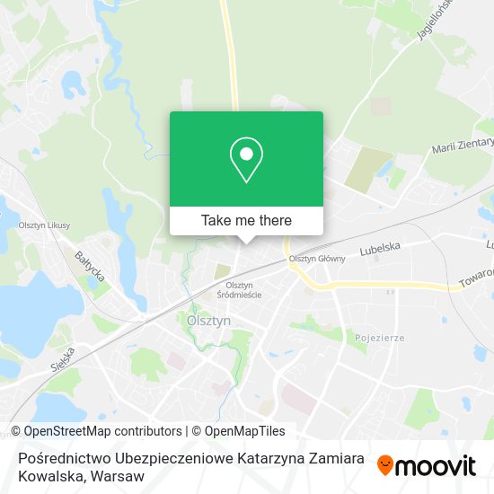 Pośrednictwo Ubezpieczeniowe Katarzyna Zamiara Kowalska map