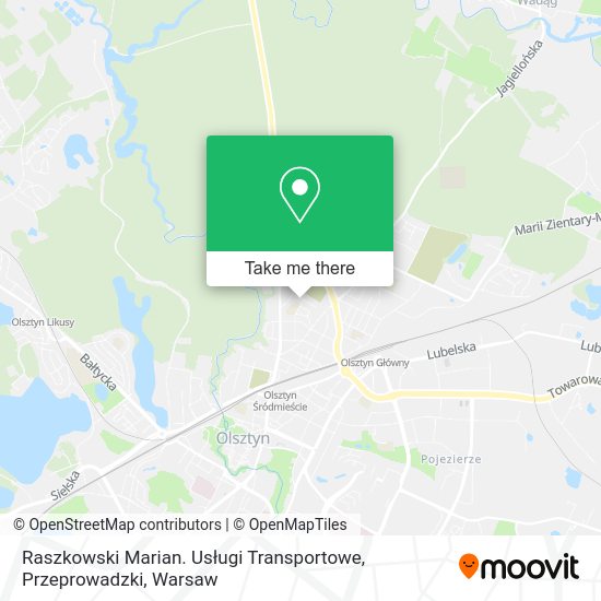 Raszkowski Marian. Usługi Transportowe, Przeprowadzki map