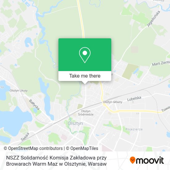 NSZZ Solidarność Komisja Zakładowa przy Browarach Warm Maz w Olsztynie map