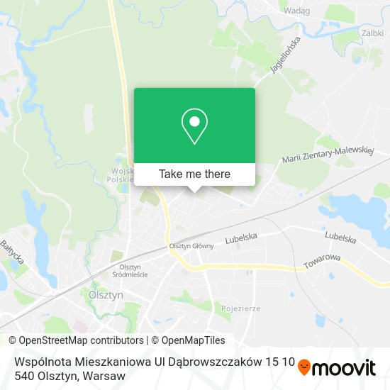 Wspólnota Mieszkaniowa Ul Dąbrowszczaków 15 10 540 Olsztyn map