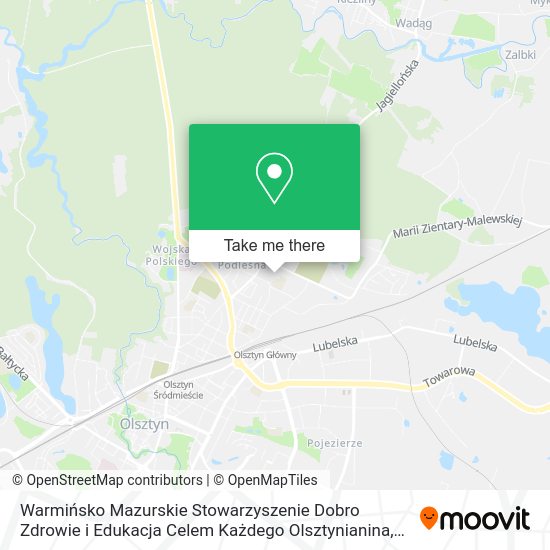 Warmińsko Mazurskie Stowarzyszenie Dobro Zdrowie i Edukacja Celem Każdego Olsztynianina map