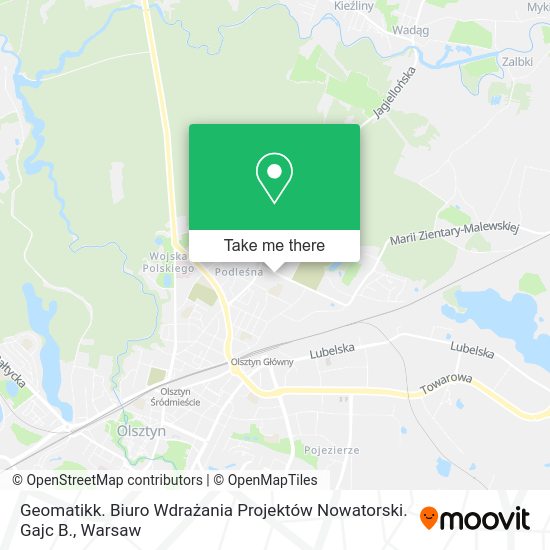 Geomatikk. Biuro Wdrażania Projektów Nowatorski. Gajc B. map