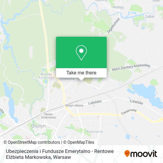 Ubezpieczenia i Fundusze Emerytalno - Rentowe Elżbieta Markowska map