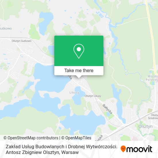Zakład Usług Budowlanych i Drobnej Wytwórczości. Antosz Zbigniew Olsztyn map
